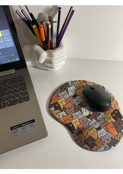 Kediler Desenli Bilek Destekli Mouse Pad fiyatları