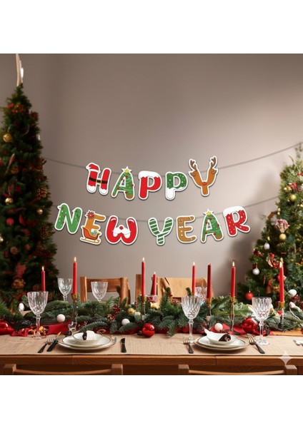 Yılbaşı Happy New Year Banner Rengarenk