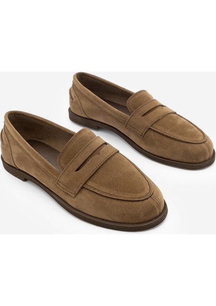 Kadın Loafer Düz Taban Makosen Günlük Ayakkabı Benif Taba Süet indirimleri