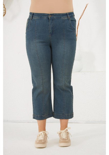 Büyük Beden Denim Pantolon Kim Mavi fiyatları