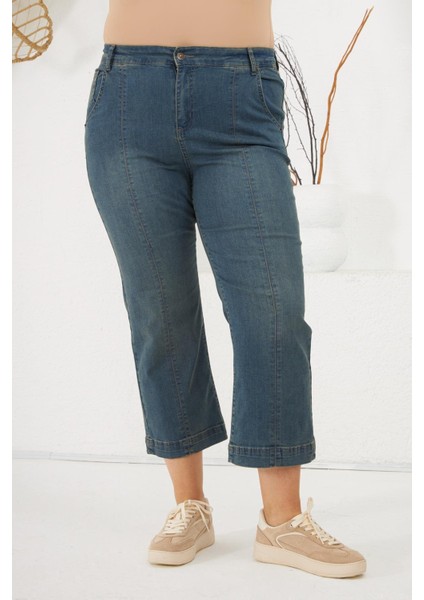 Büyük Beden Denim Pantolon Kim Mavi modelleri