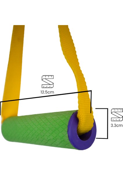 3 Kademeli Ayarlanabilir Cable Cross Elciği (1 Çift) - Yeşil-Mor Tutacaklı Sarı Fitness Ağırlık Çekiş / Reformer Egzersiz Aparatı 44CM modelleri