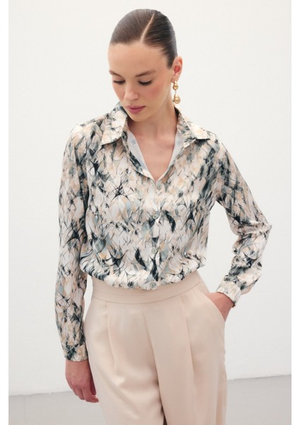 Klasik Desenli Gömlek - Haki modelleri