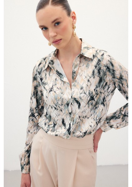 Klasik Desenli Gömlek - Haki