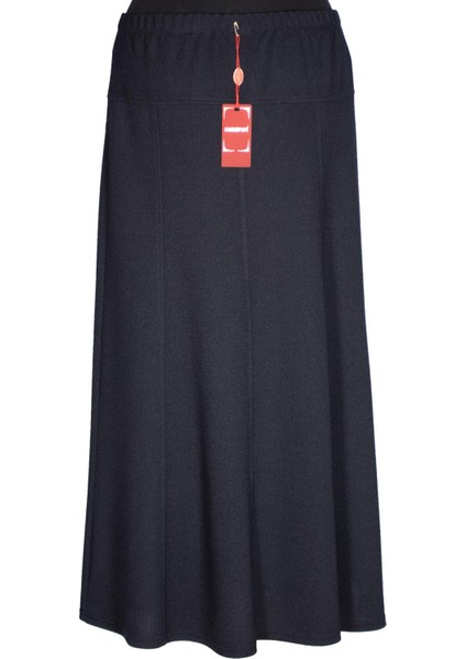 Hesna Kadın Seher Kışlık Büyük Beden Taşlı Astarsız Latikli Lacivert Etek fırsatları