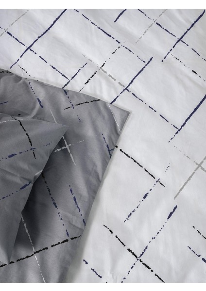 Reflection Desen Gri Renk Çift Kişilik Pamuklu Ranforce Nevresim Takımı Çarşaflı Yumuşak 200X220 modelleri