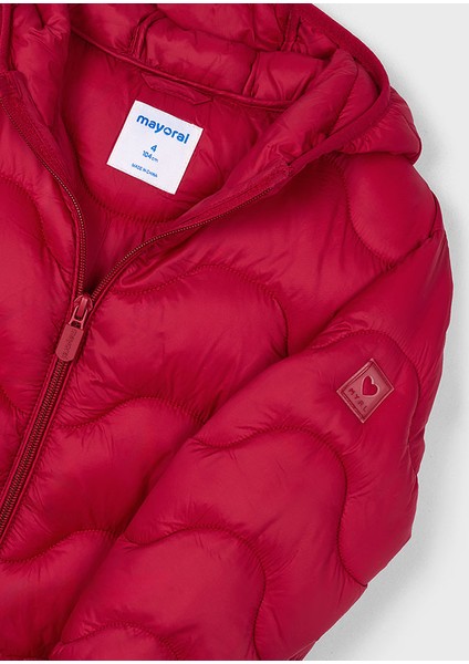 4443-47 Kız Çocuk Kırmızı Yumuşak Mont modelleri