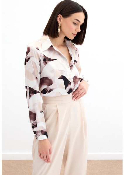 Desenli Gömlek - Kahve modelleri