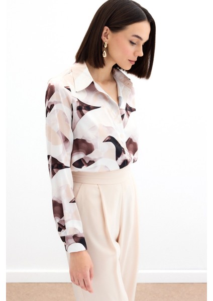 Desenli Gömlek - Kahve fırsatları