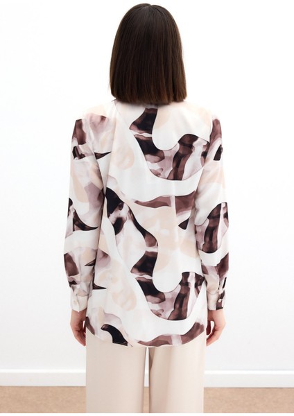 Desenli Gömlek - Kahve