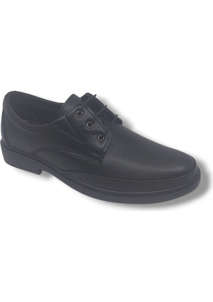 Paggi 609 Erkek Siyah Bağcıklı Hakiki Deri Günlük Kullanım Poli Taban ( Hafif ) Ayakkabı fırsatları