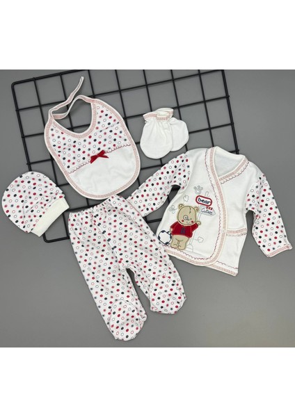 Patik Hediyeli 5 Parçalı Puantiye Baskılı Hastane Çıkışı