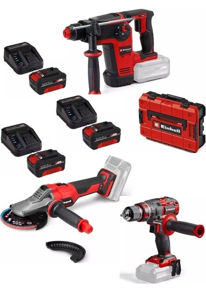 Tp-Hd 18/26 Bl Tp-Cd 18/80 Li-I Bl Matkap Tp-Ag 18/125 F Li Bl Taşlama 3X4.0AH Akülü Kömürsüz Set