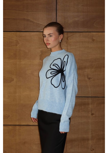 Çiçek Desenli Triko Kazak modelleri