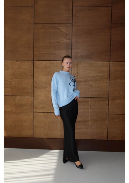 Çiçek Desenli Triko Kazak indirimleri