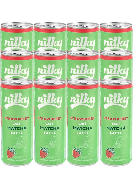 Yulaf Sütlü Çilekli Matcha Latte 12LI Paket