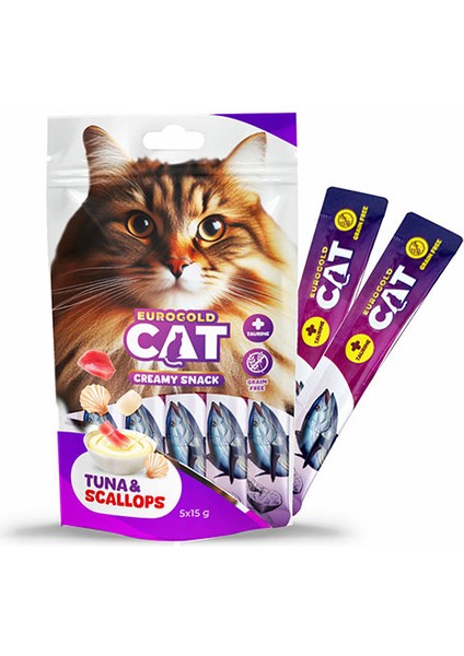 Resveq Eurogold Cat Sıvı Kedi Ödülü Ton - Deniz Tarağı 5X15GR