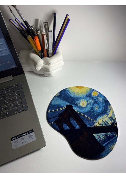 Bridge Starry Nights Desenli Bilek Destekli Mouse Pad