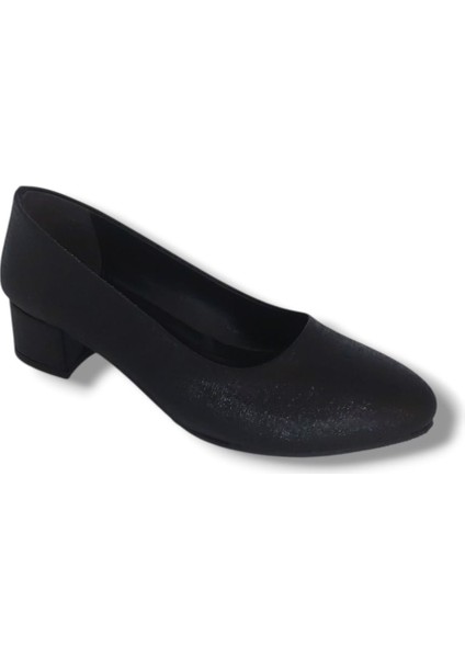 1003 Kadın Siyah Pırıltılı Alçak Topuklu Ayakkabı fırsatları