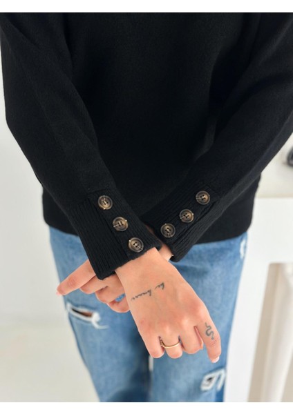 Polo Yaka Yarım Pat Kol Düğme Detay Triko Kazak modelleri