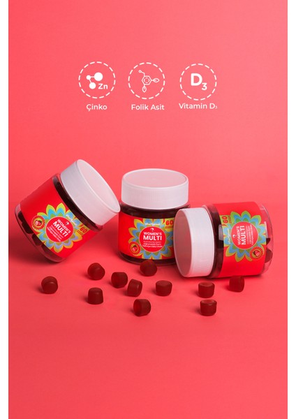 Women’s Multi | Multivitamin Içeren Çiğnenebilir Takviye Edici Gıda (60 Gummies) modelleri