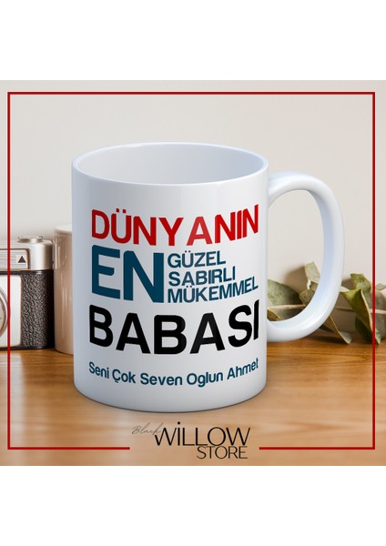 Babalar Günü Temalı Isimli Kişiye Özel Seramik Kupa Bardak-33