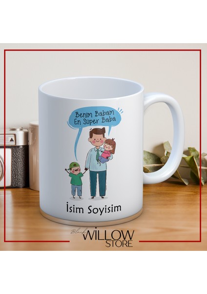 Babalar Günü Temalı Isimli Kişiye Özel Seramik Kupa Bardak-53