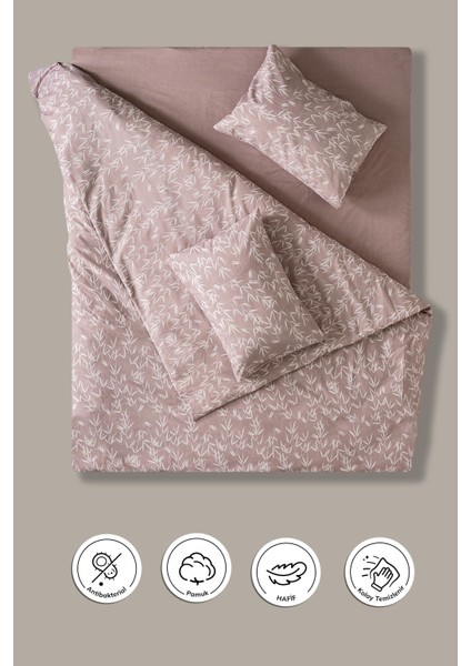 Bambu Desen Bej Renk Çift Kişilik Pamuklu Ranforce Nevresim Takımı Çarşaflı Yumuşak 200X220 fiyatları