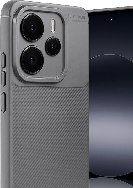Resveq Newface Xiaomi Note 14 5g Auto Focus Karbon Kapak - Gri modelleri