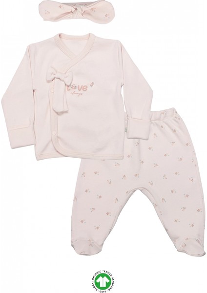 Bistyle 3lü Zıbın Takım Grow In Love 13102 Pembe Ekru