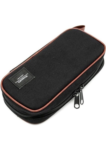 Kanvas Fermuarlı Kalem Çantası Siyah