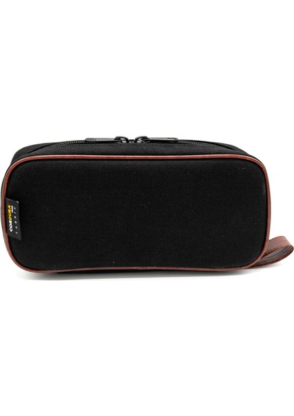 Kanvas Fermuarlı Kalem Çantası Siyah
