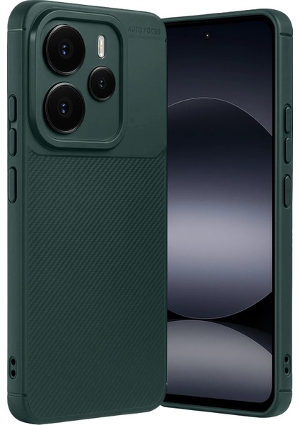 Resveq Newface Xiaomi Note 14 5g Auto Focus Karbon Kapak - Koyu Yeşil