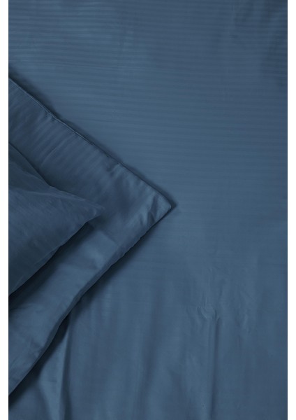 Pamuk Saten Çift Kişilik Nevresim Takımı Lastikli Çarşaflı Rahat Kullanım Indigo Renk 200X220 modelleri