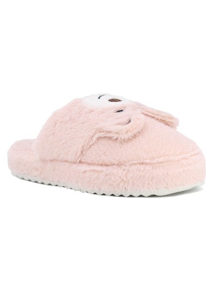 Pembe Pandalı Kapalı Peluş Ev Terliği – Yumuşak, Kaymaz ve Sıcacık Konfor