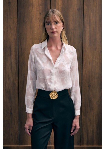 Transparan Gömlek - Ekru fiyatları