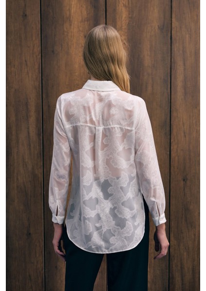 Transparan Gömlek - Ekru