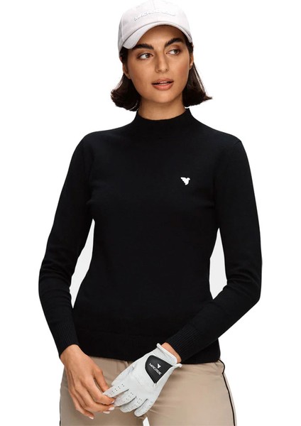 Kadın Siyah Golf Kazak WKN20210304