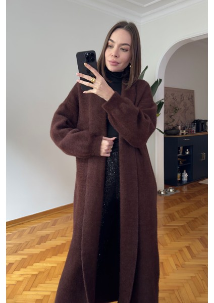 Sakallı Uzun Premium Hırka- Kahverengi modelleri