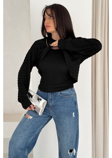 Kadın Dokulu Atlet & Kolye & Sweatshirt Takım – Sıcak & Şehirli Stil indirimleri