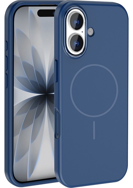 iPhone 17 Uyumlu Kılıf Edi Silikon M-Safe Şarj Özellikli Lacivert modelleri