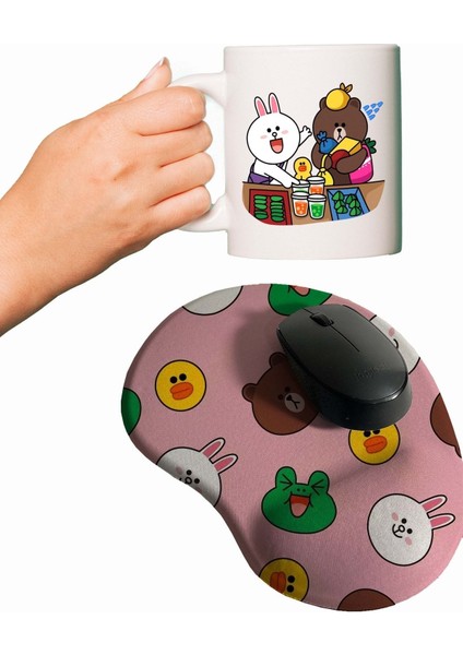 Tavşan Ayıcık Ördek Baskılı Bilek Destekli Mouse Pad Kupa fiyatları
