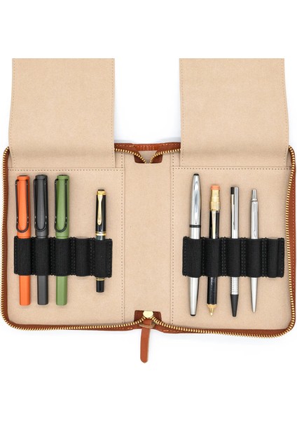 Writers Deri Kalem Çantası Camel modelleri