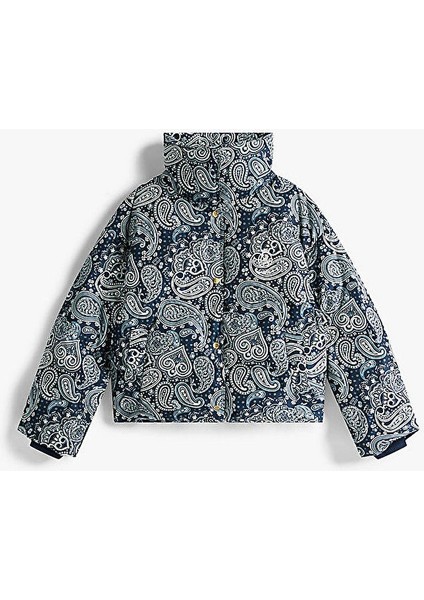 Tamamı Baskılı Kuş Tüyü Normal Kesim Kadın Mavi Ceket WW0WW474470ZV indirimleri