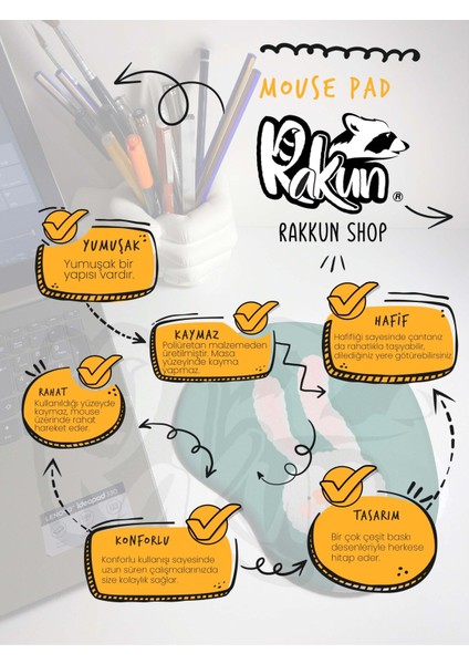 Kızgın Ördek Baskılı Bilek Destekli Mouse Pad modelleri