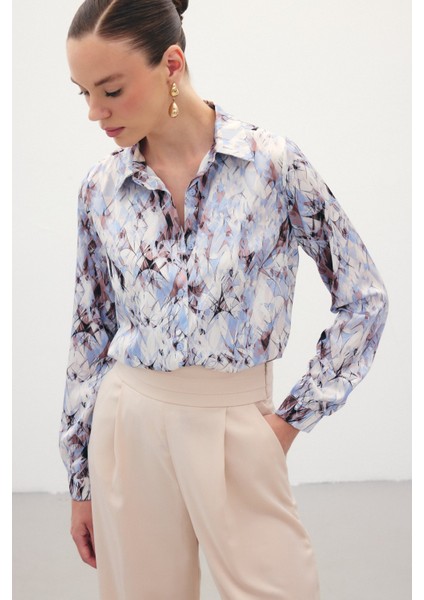 Klasik Desenli Gömlek - Mavi