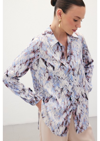 Klasik Desenli Gömlek - Mavi fiyatları