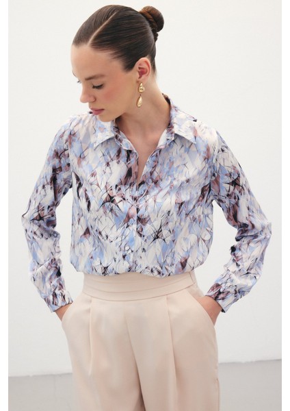 Klasik Desenli Gömlek - Mavi modelleri