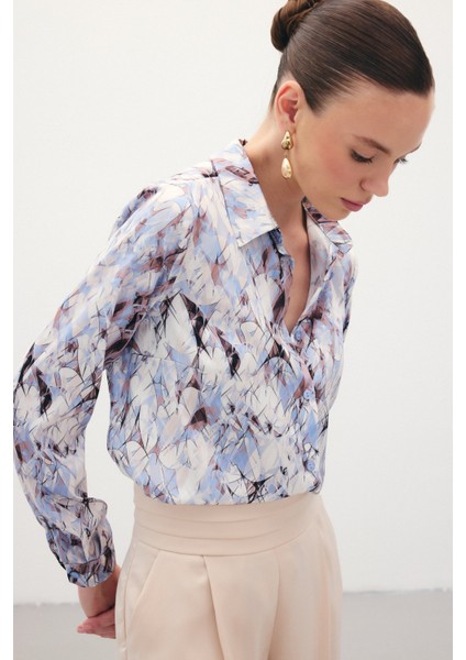 Klasik Desenli Gömlek - Mavi fırsatları