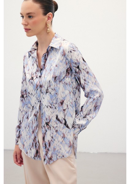 Klasik Desenli Gömlek - Mavi indirimleri